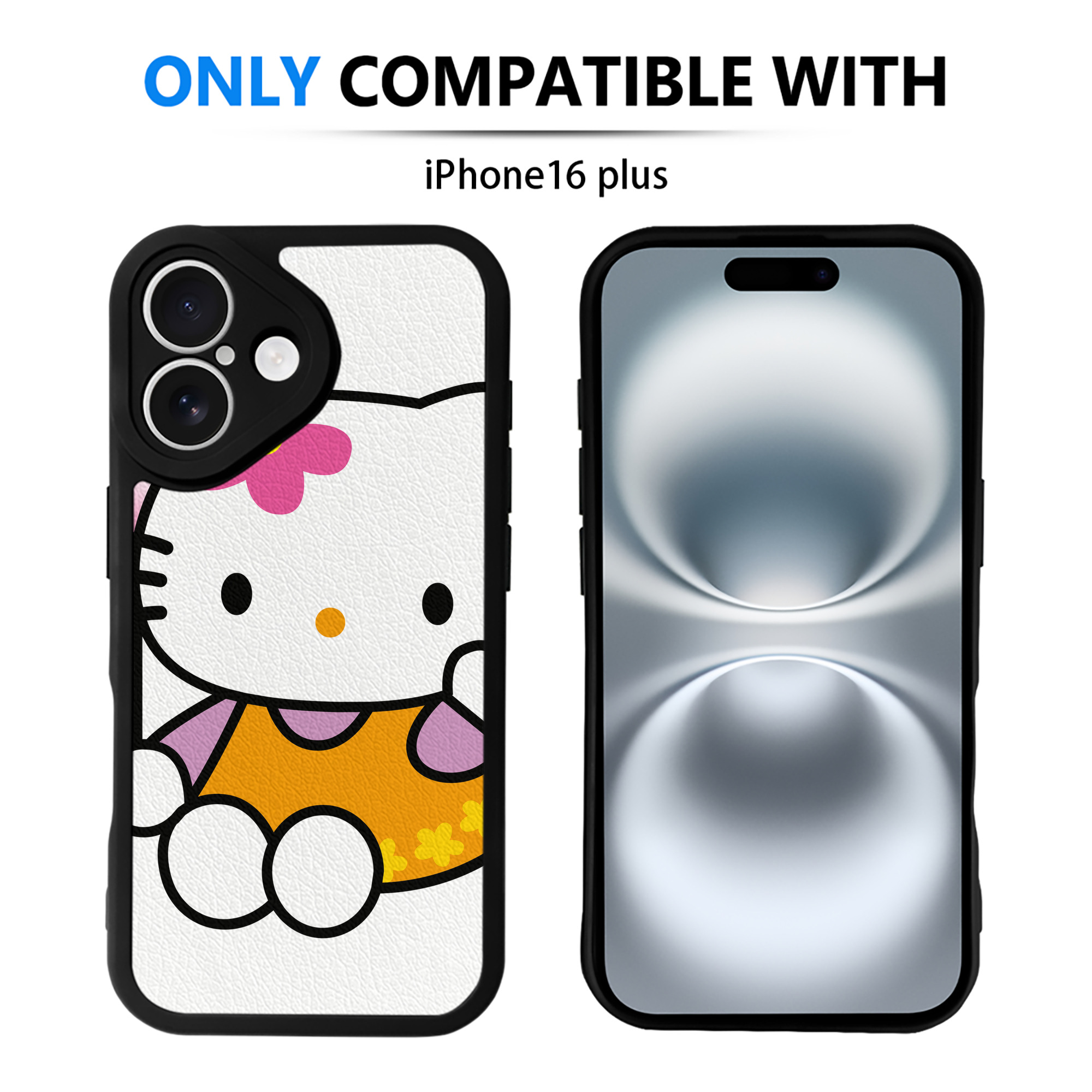（画像用） Hello Kitty ハローキティ 【iPhone 16シリーズ対応】シリコンスマホケース（レザー調） 材質：シリコン